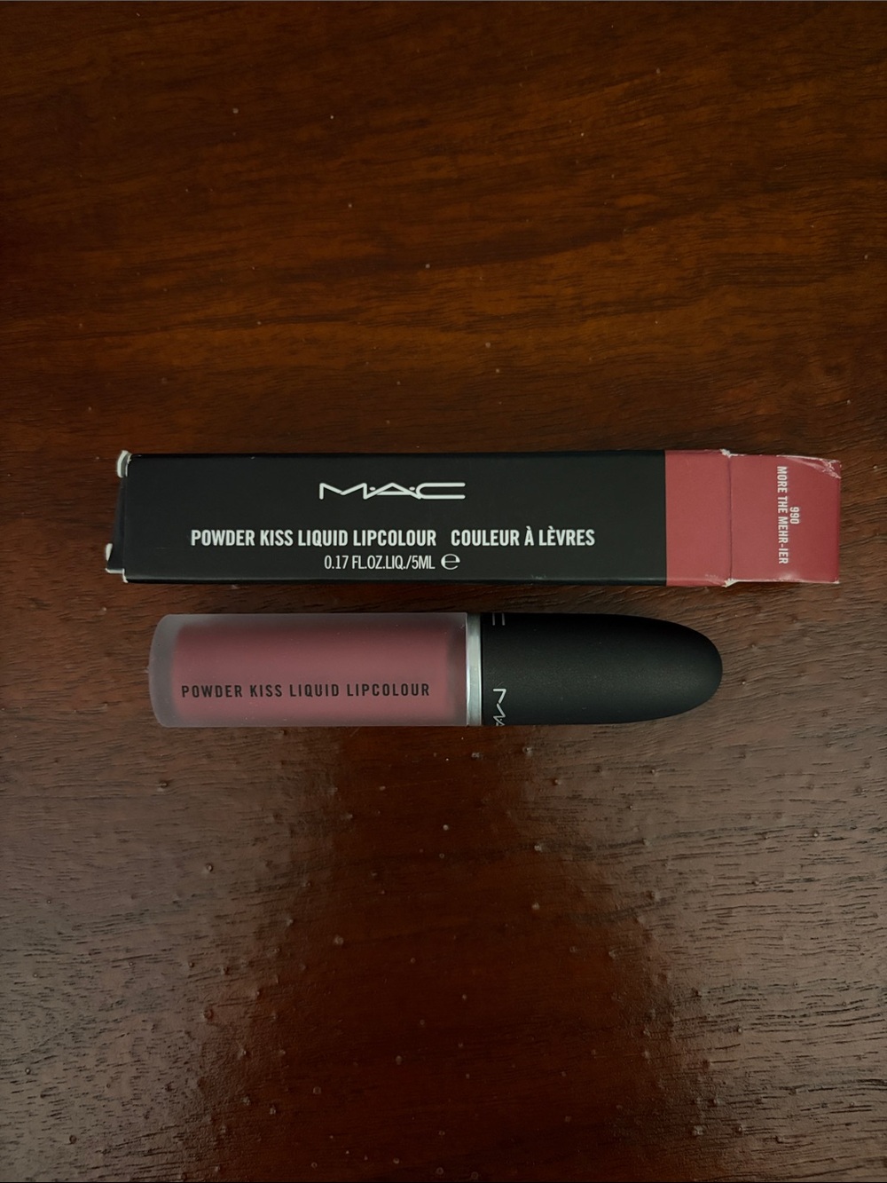 New in box MAC Cosmetics Powder Kiss Liquid Lipcolour - “More The Mehr-ier“ 990